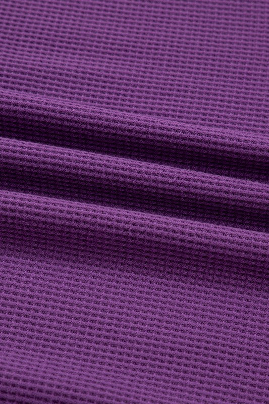 Solid Ribbed Raw Seam Patchwork Drop Shoulder Swea - Image 14