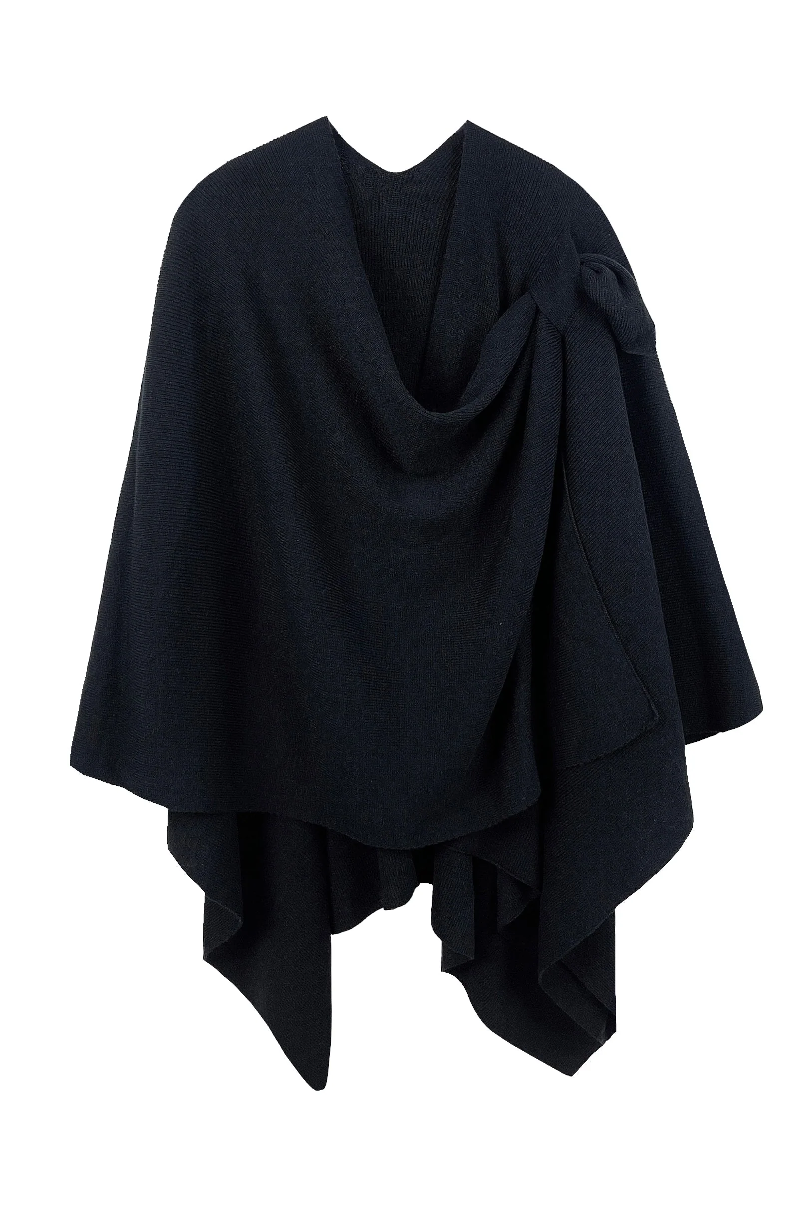 Solid Ruana With Shoulder Strap - Image 23