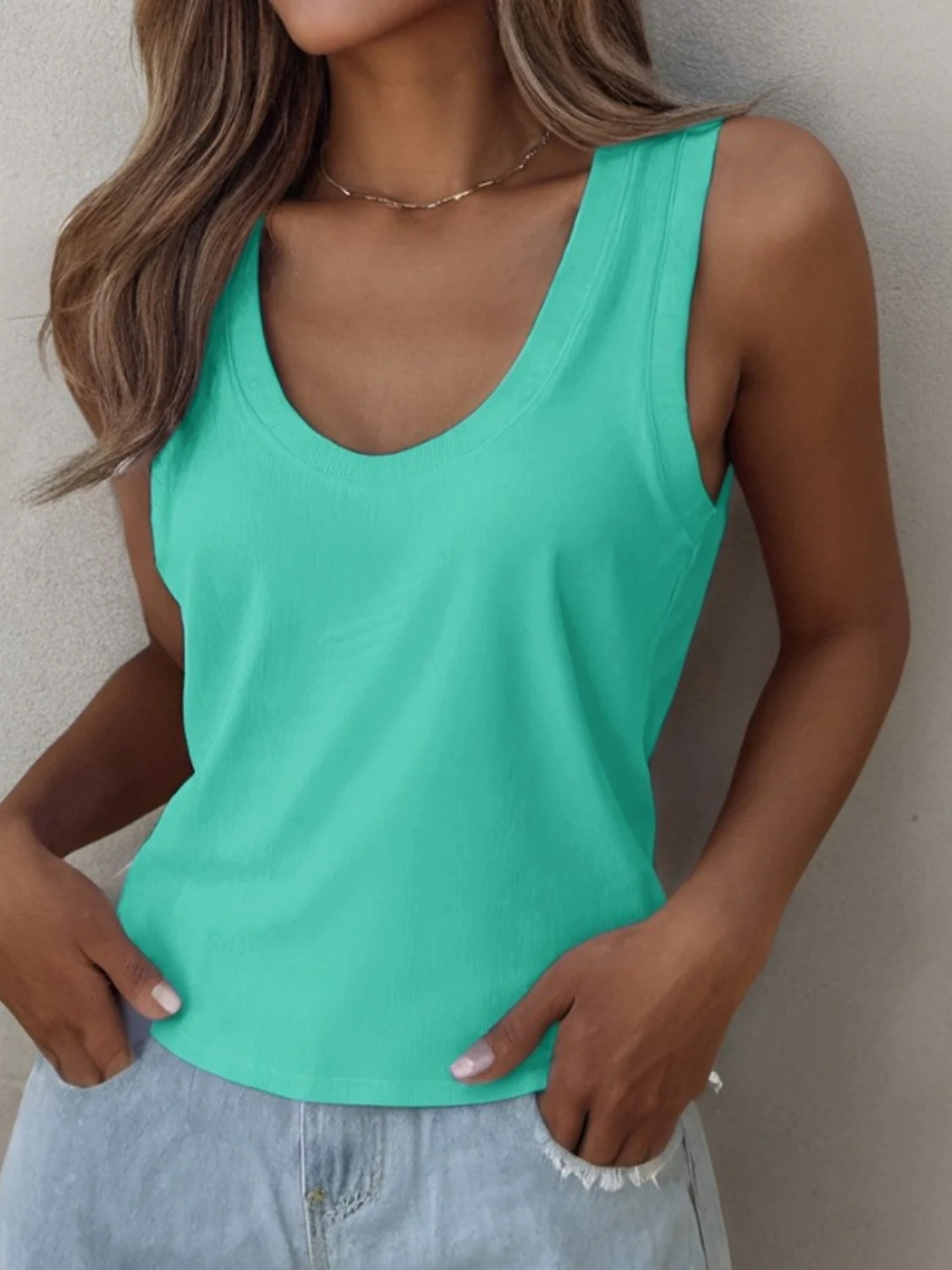 Solid Scoop Neck Tank - Image 9