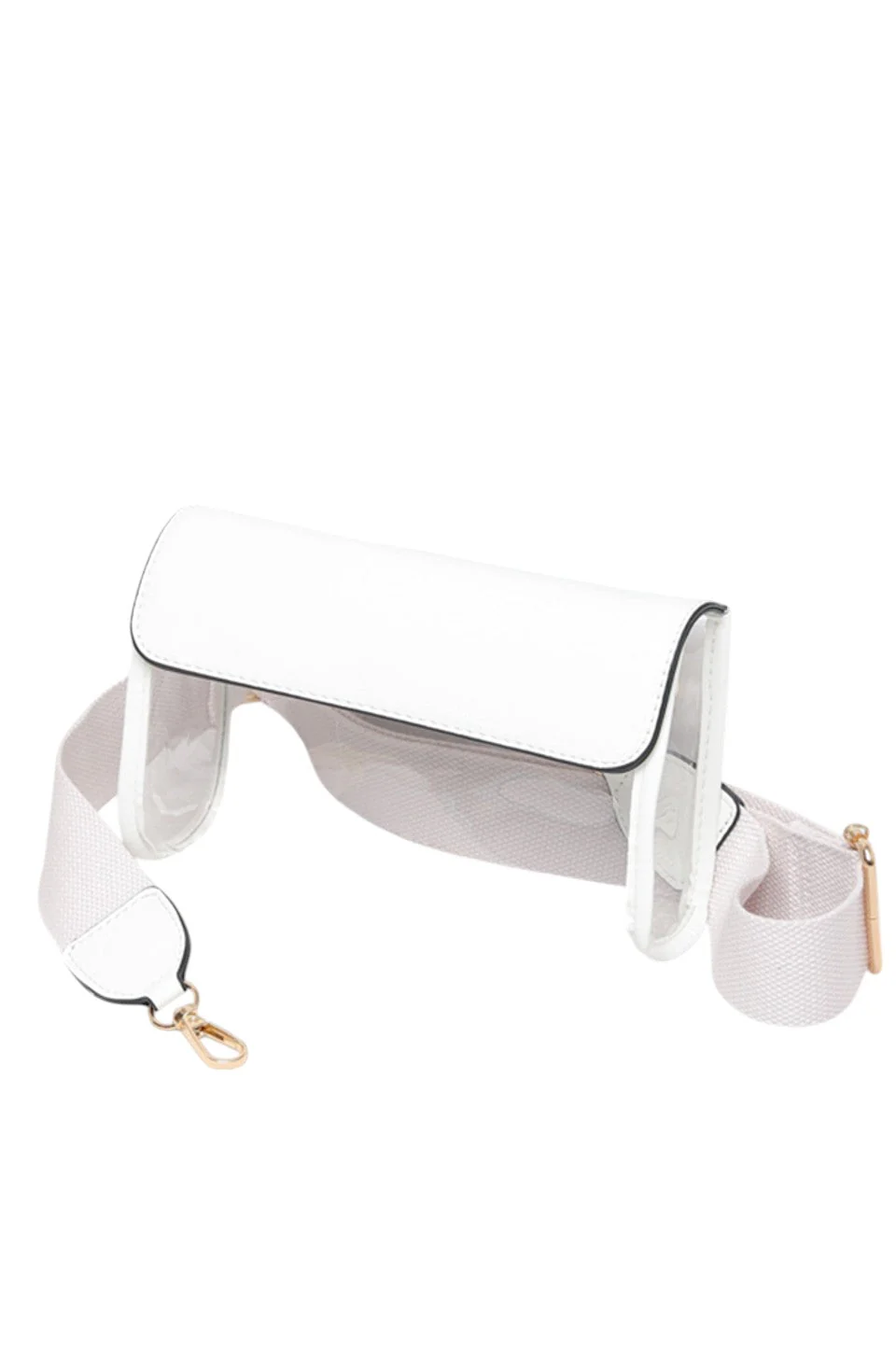 Solid Trim Clear Stadium Crossbody Bag - Image 10