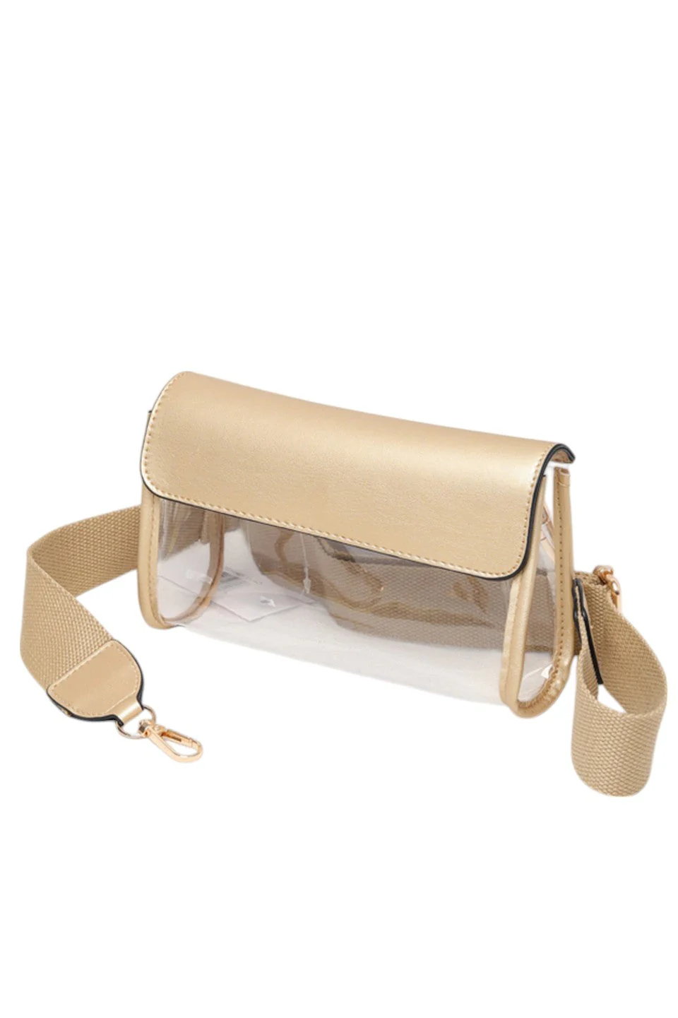 Solid Trim Clear Stadium Crossbody Bag - Image 2