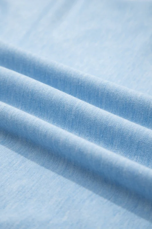 Solid V-Neck Raw Hem Long Sleeve Top - Image 7