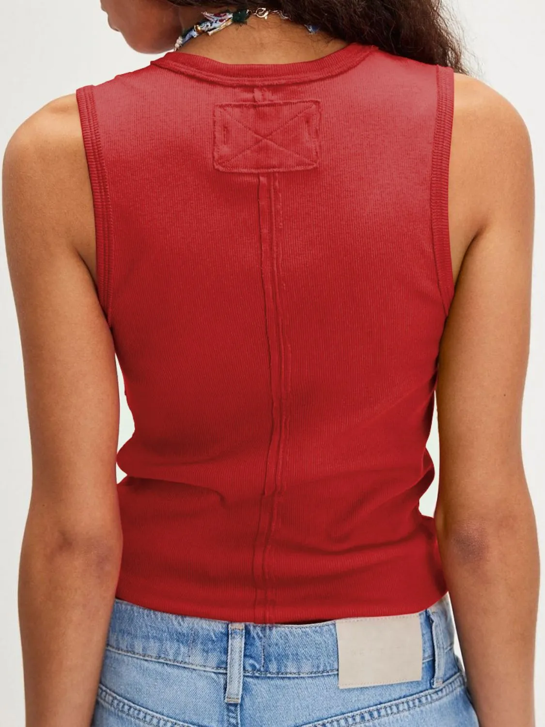 Solid V-Neck Tank - Image 2