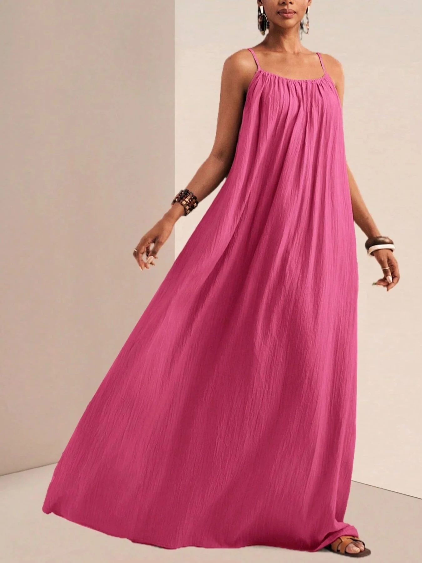 Spaghetti Strap Flowy Maxi Dress - Image 13