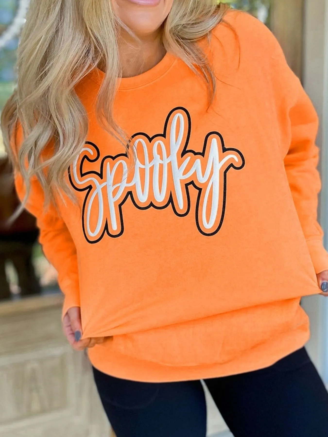 Spooky Round Neck Long Sleeve Sweatshirt - Image 3