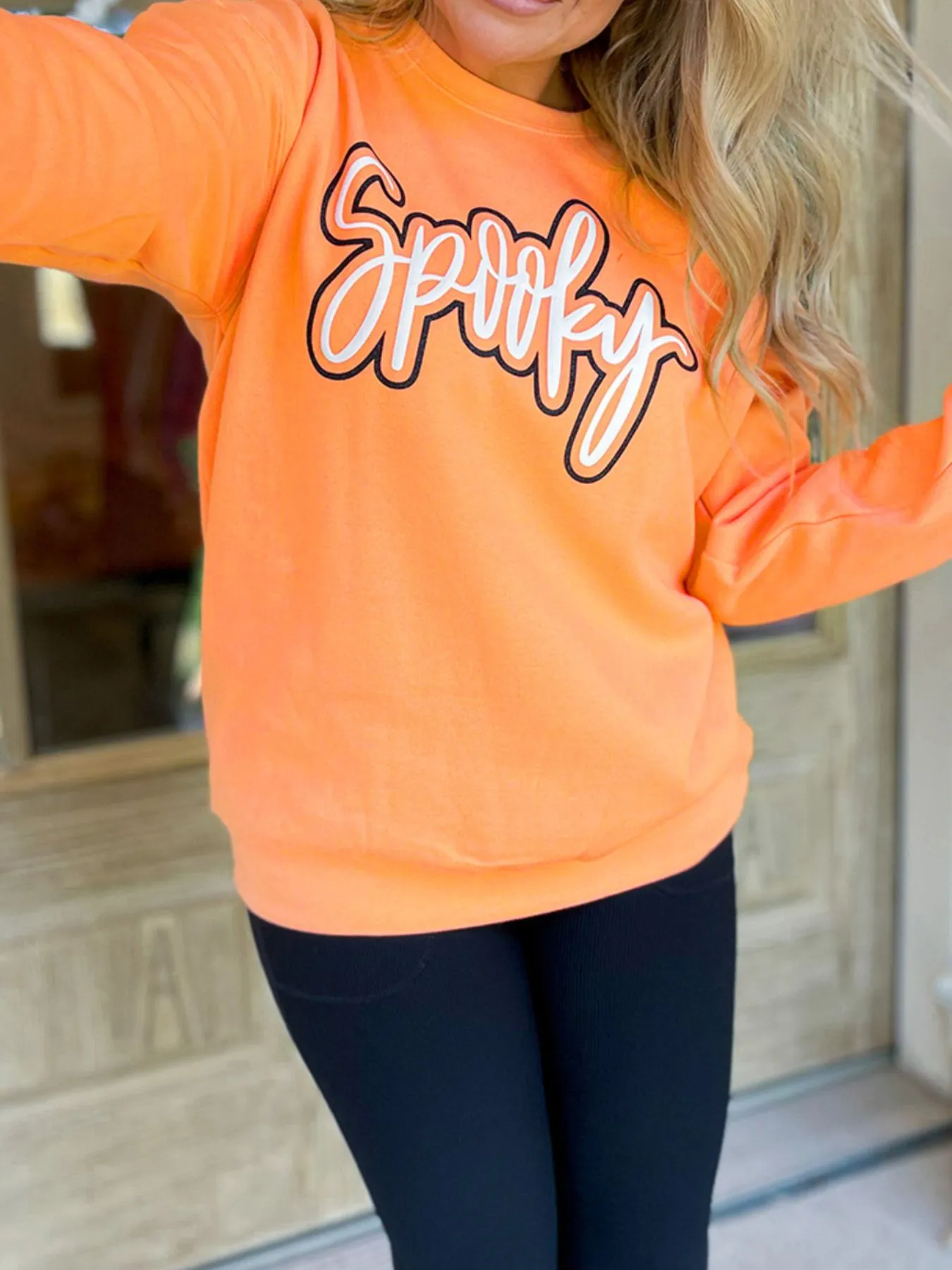 Spooky Round Neck Long Sleeve Sweatshirt - Image 5