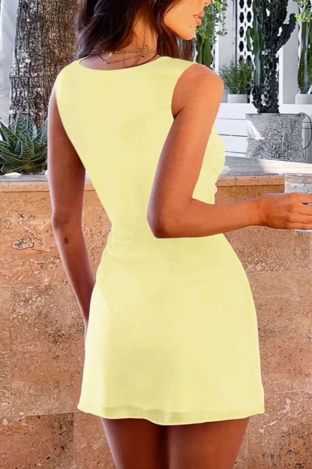 Square Neck Sleeveless Mini Dress - Image 4