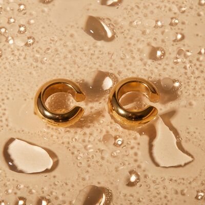 Stainless Steel Letter C Shape Clip On Earrings - Image 3
