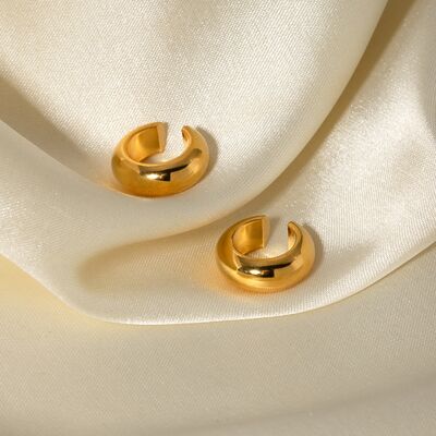 Stainless Steel Letter C Shape Clip On Earrings - Image 4