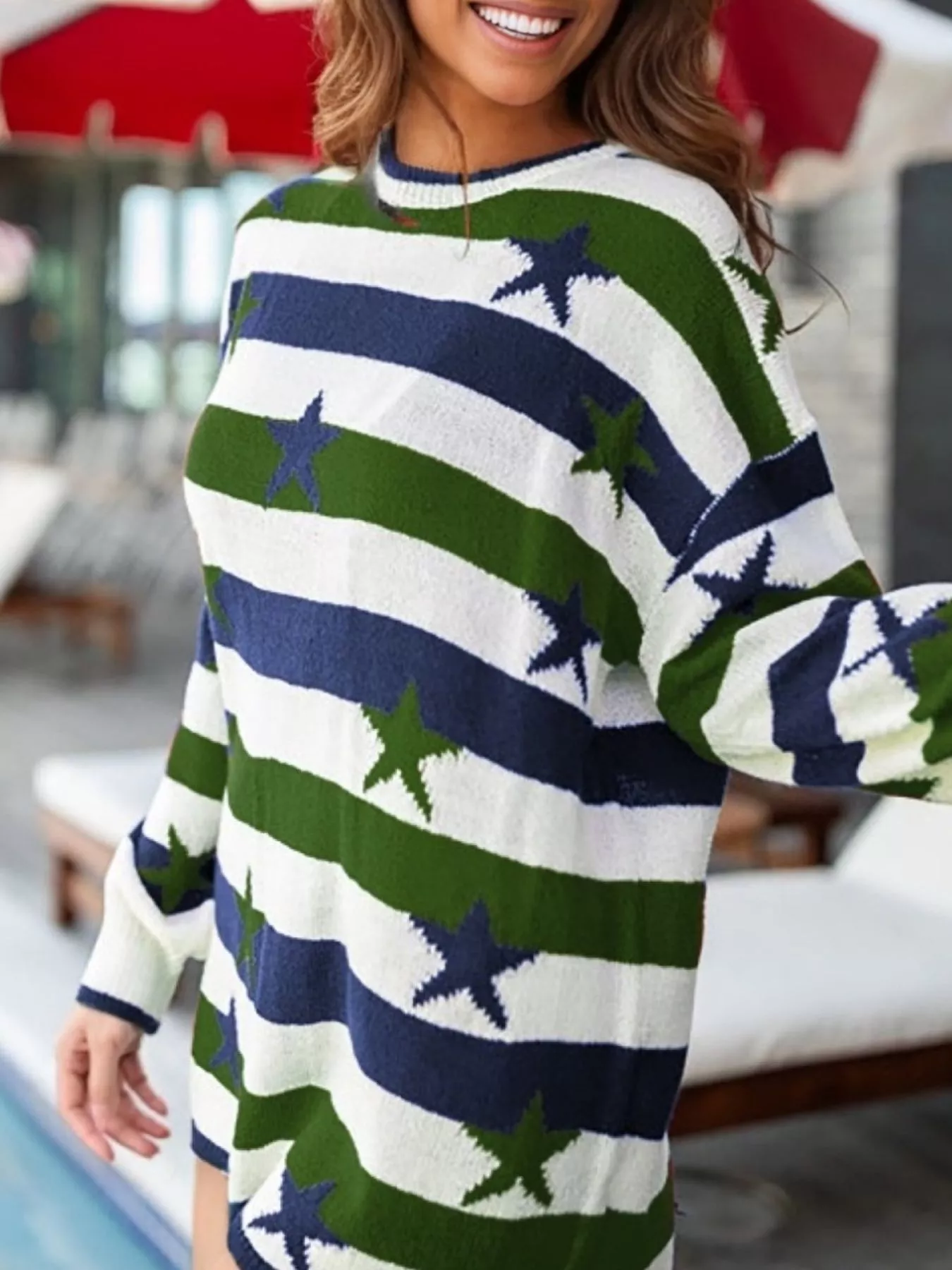 Stars and Stripes Long Sleeve Sweater - Image 11