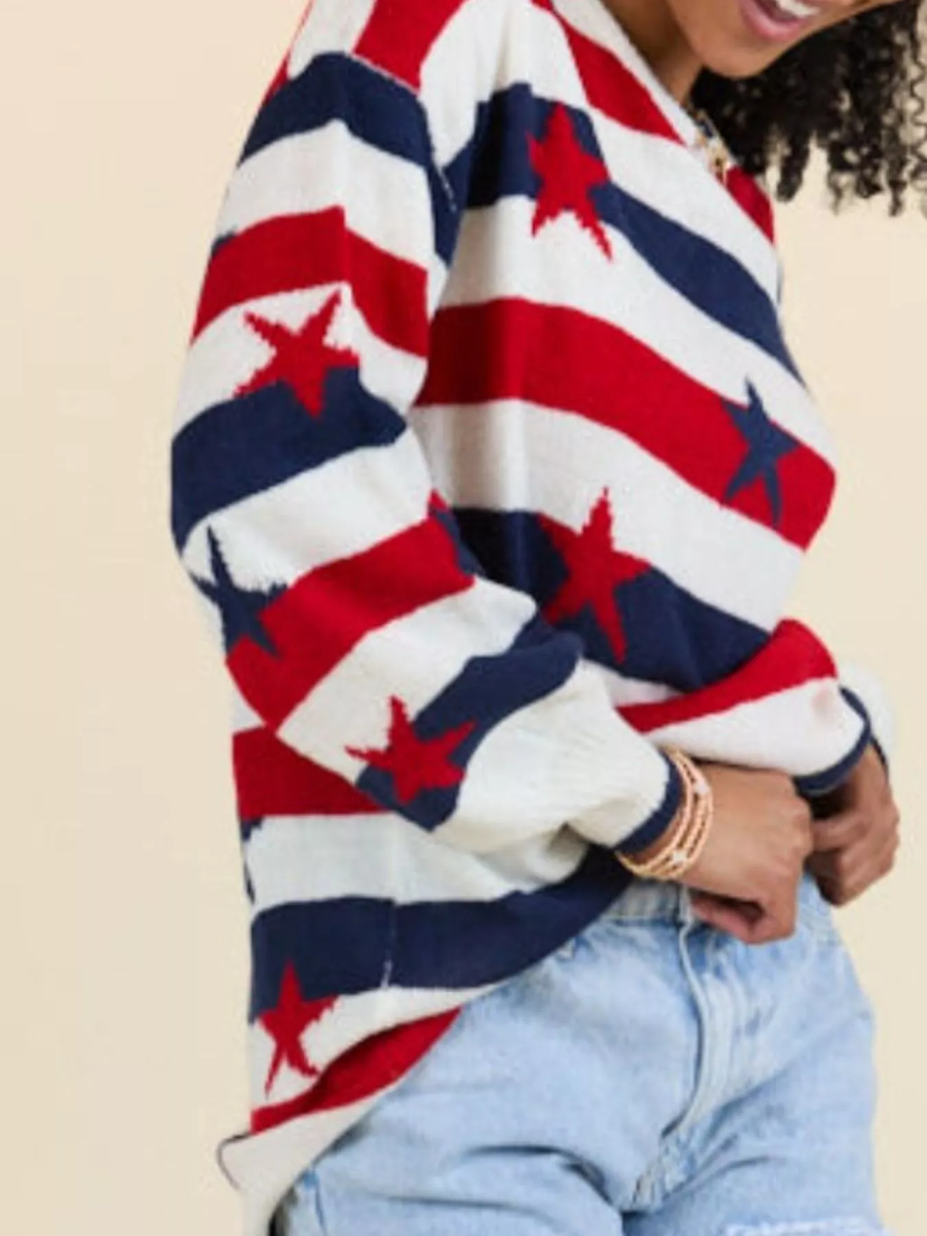 Stars and Stripes Long Sleeve Sweater - Image 7