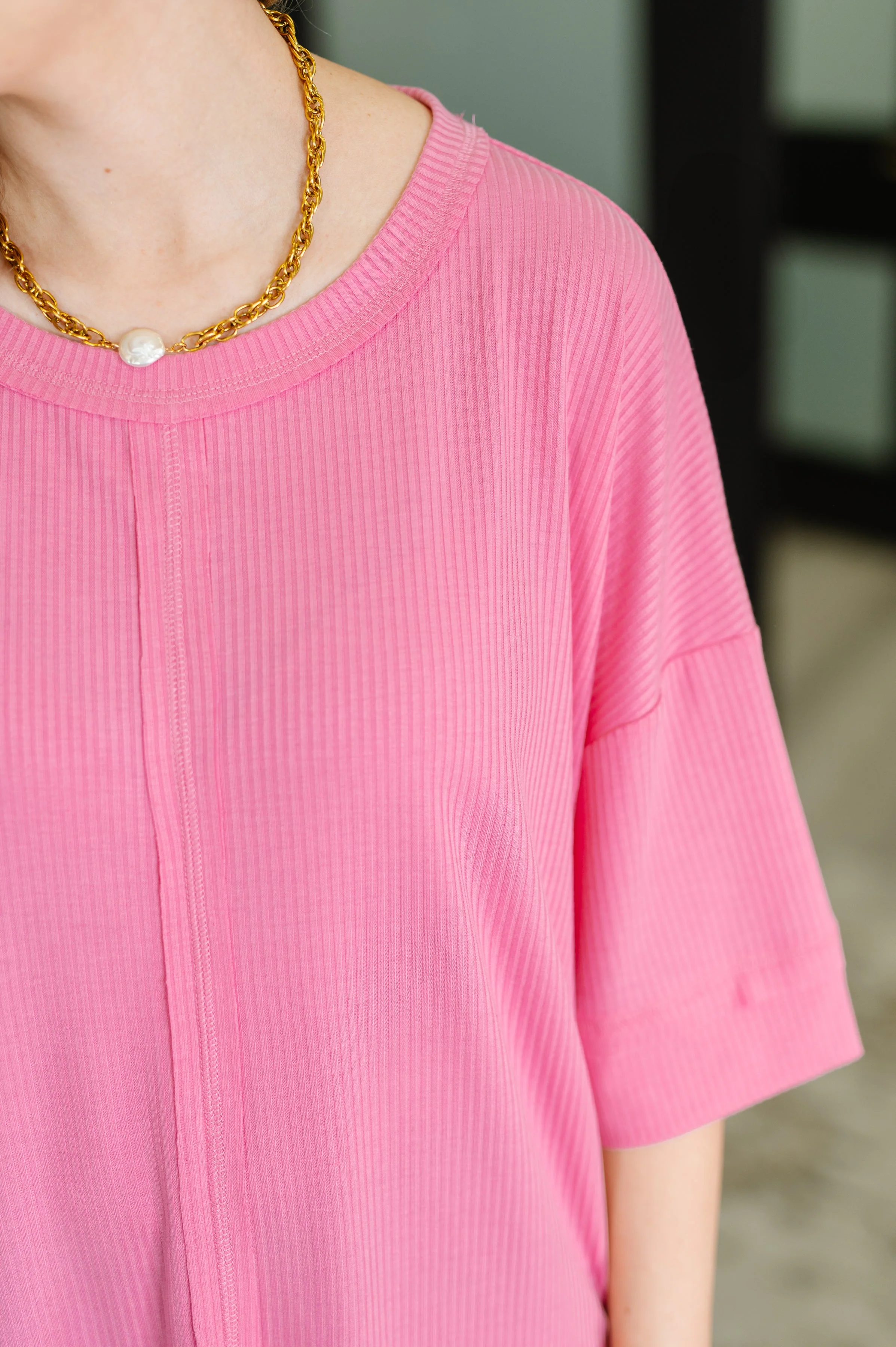 Stay On Top Relaxed Tee in Candy Pink - Image 2