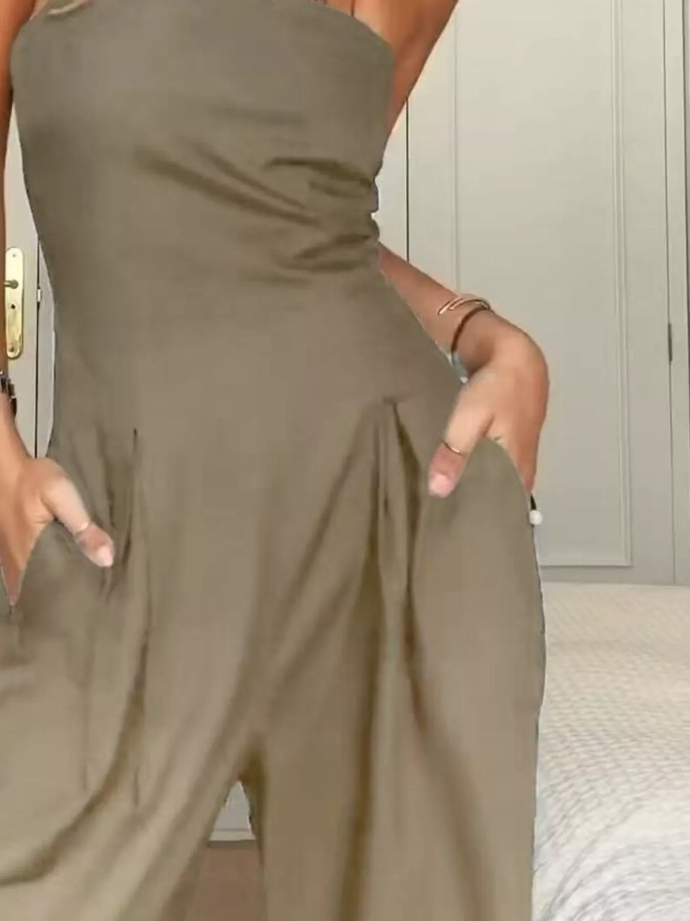 Strapless Wide Leg Jumpsuit - Image 3
