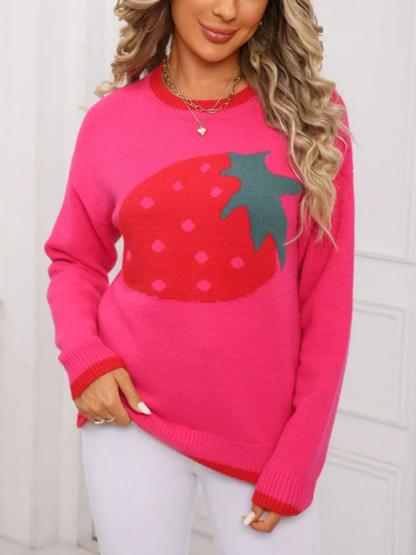 Strawberry Crew Neck Sweater - Image 5