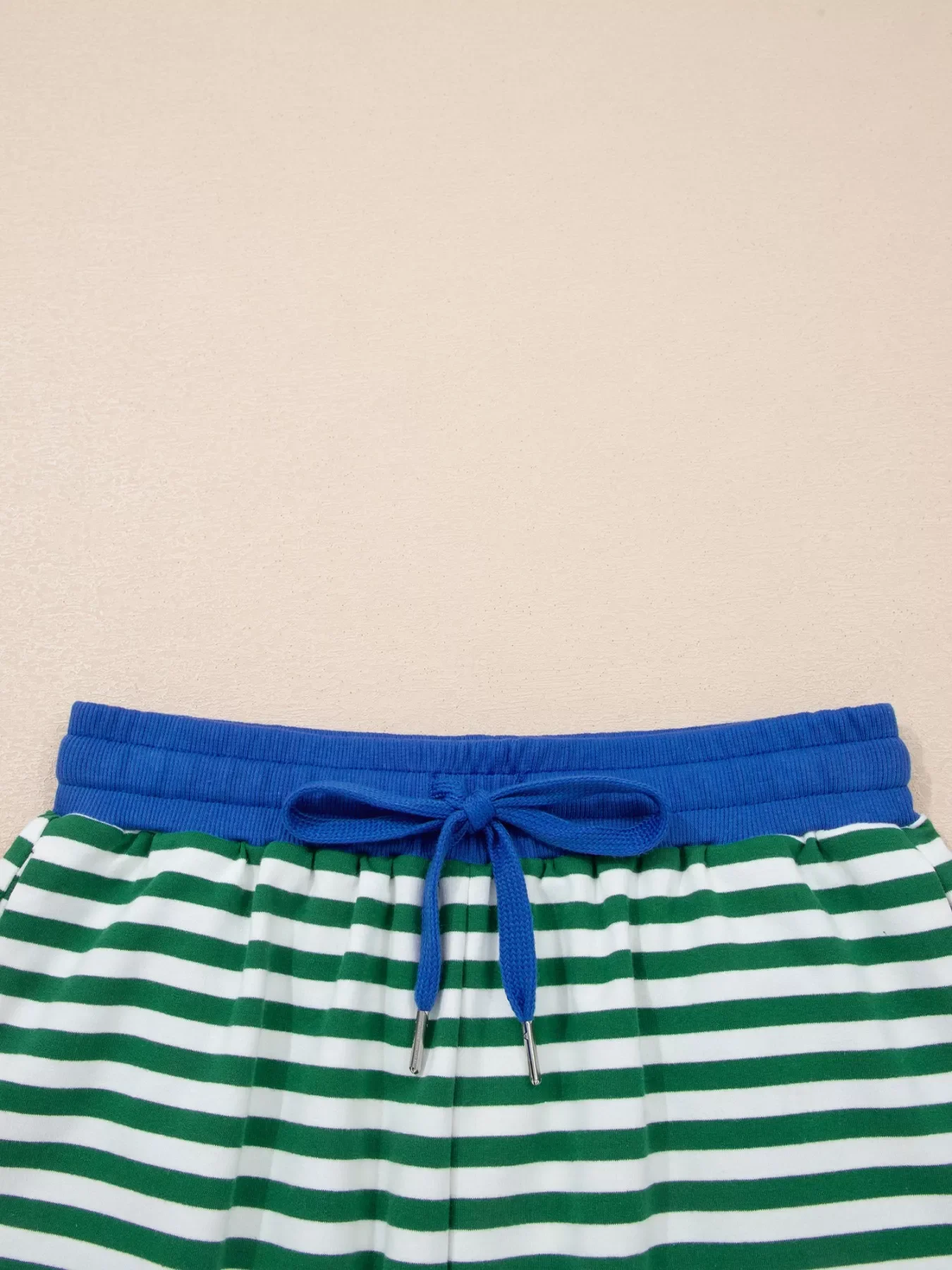 Stripe Boxy Tee and Drawstring Elastic Waist Shorts Set - Image 9