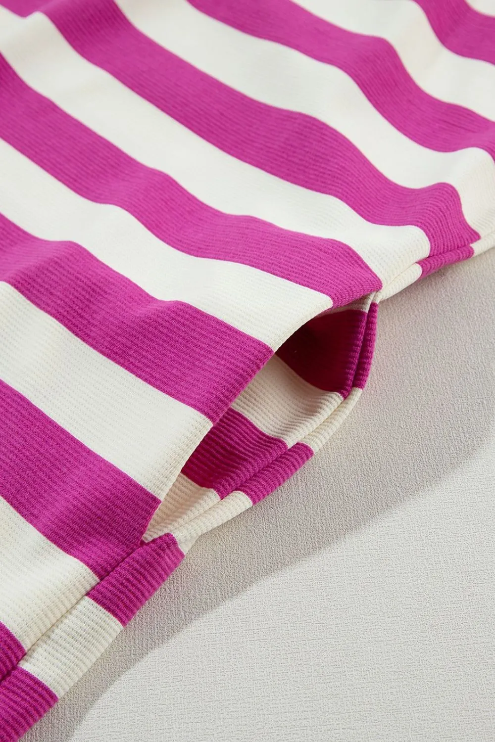 Stripe Cap Sleeve Pocketed Shift Tee Dress - Image 14