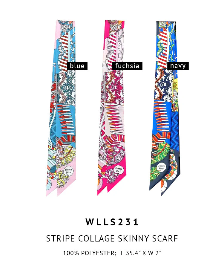 Stripe Collage Skinny Scarf - Image 9