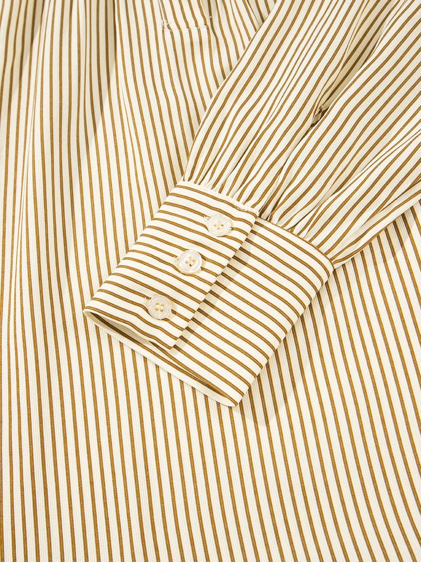 Stripe Collared Neck Cuffed Long Sleeve Drop Waist Mini Dress - Image 12
