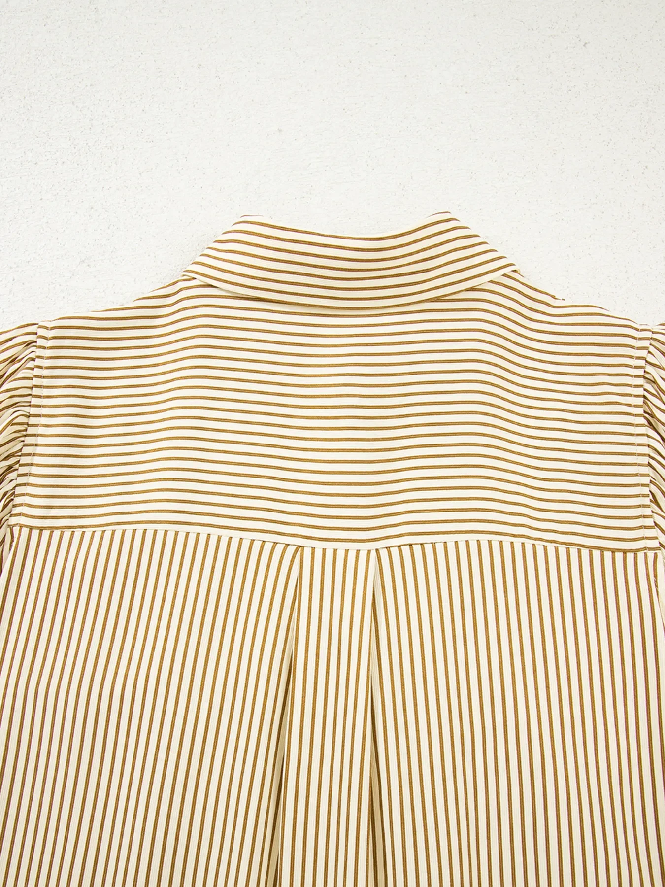Stripe Collared Neck Cuffed Long Sleeve Drop Waist Mini Dress - Image 8