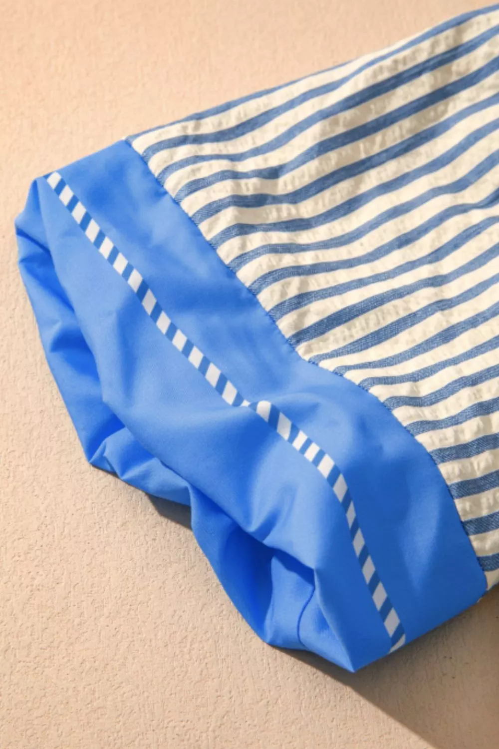 Stripe Color Block Detail V Neck Short Sleeve Blouse - Image 7