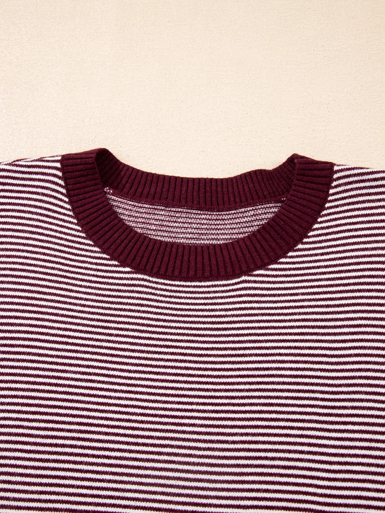 Stripe Color Block Patchwork Dolman Oversize Tunic Sweater - Image 5