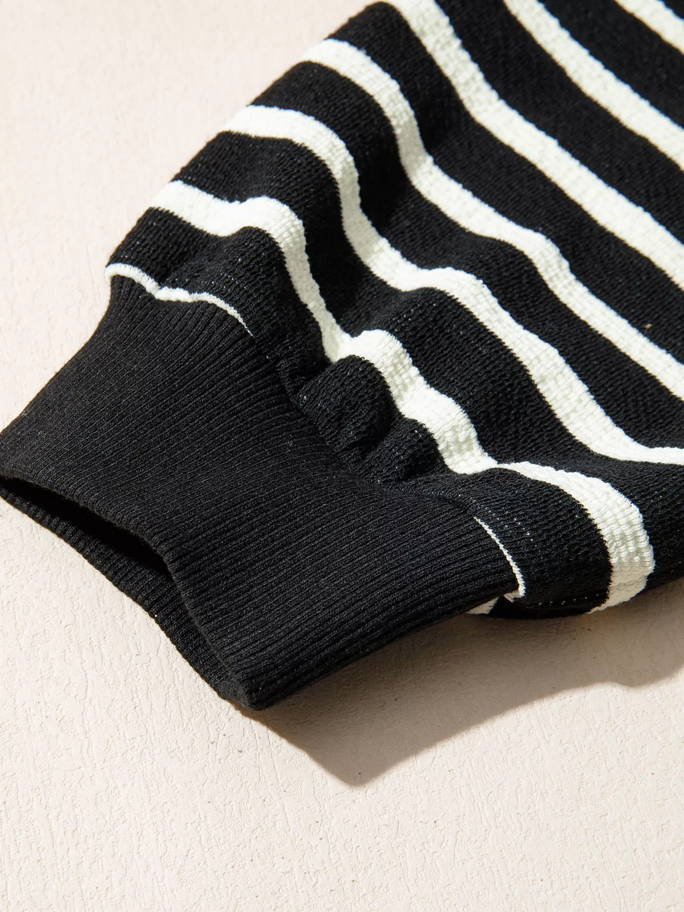 Stripe Contrast MERRY Letter Christmas Print Drop Shoulder Sweatshirt - Image 7