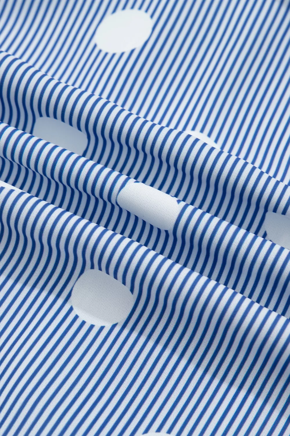Stripe Contrast Polka Dot Print Pleated Ruffle Sleeve Shirt - Image 8