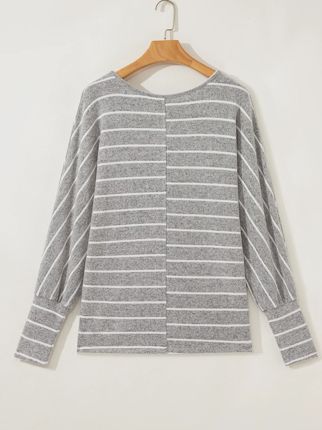 Stripe Dolman Sleeve Drop Shoulder Top - Image 9