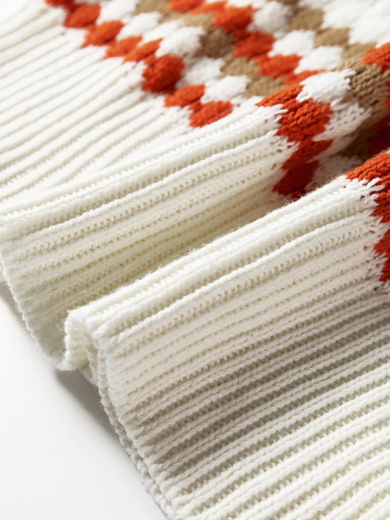 Stripe Eyelet Patterned Drop Shoulder Sweater - Image 11