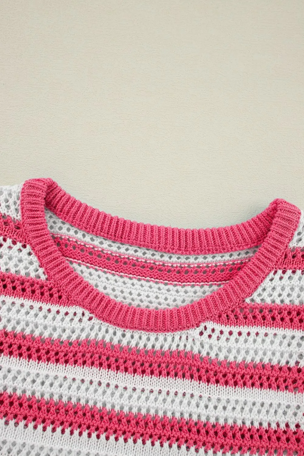 Stripe Hollowed Knit Sleeveless Sweater Dress - Image 10
