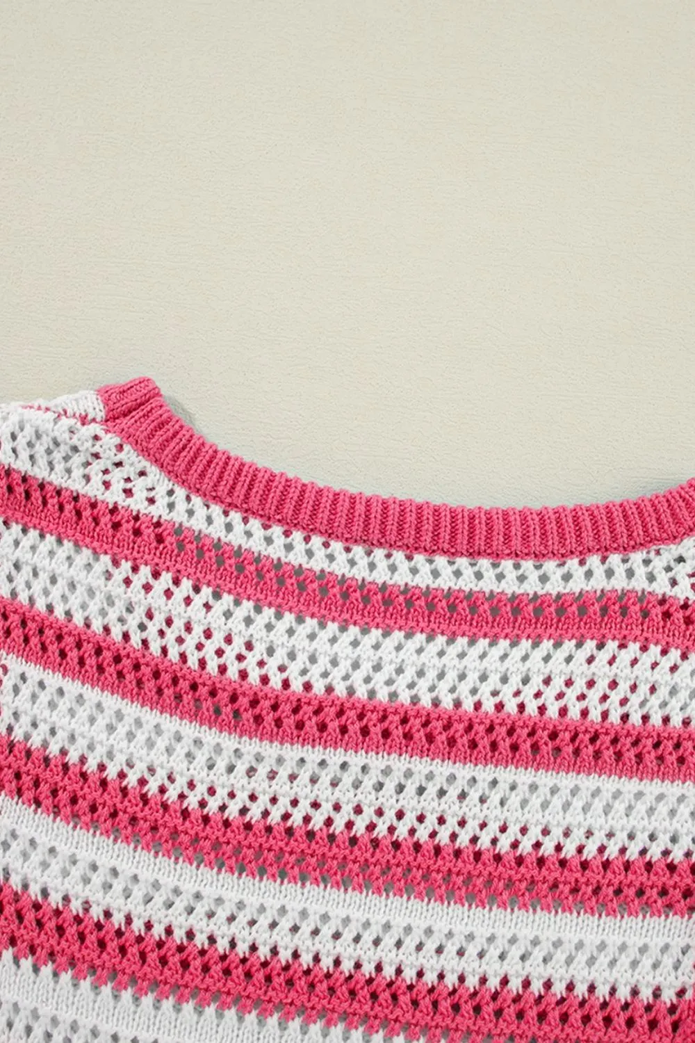 Stripe Hollowed Knit Sleeveless Sweater Dress - Image 11