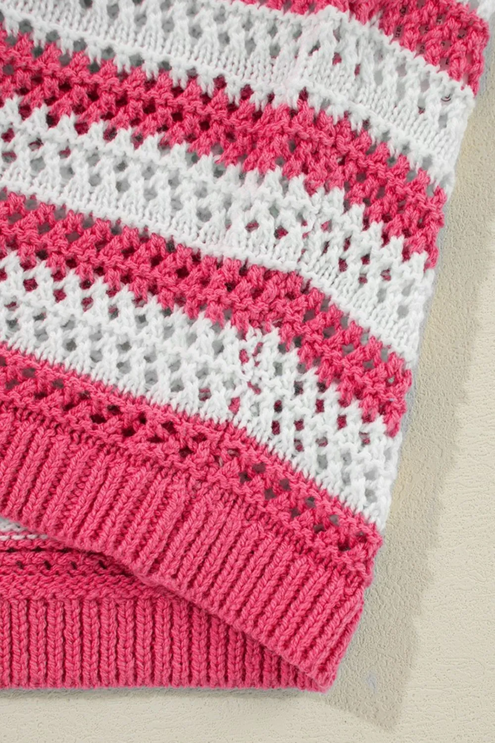 Stripe Hollowed Knit Sleeveless Sweater Dress - Image 13