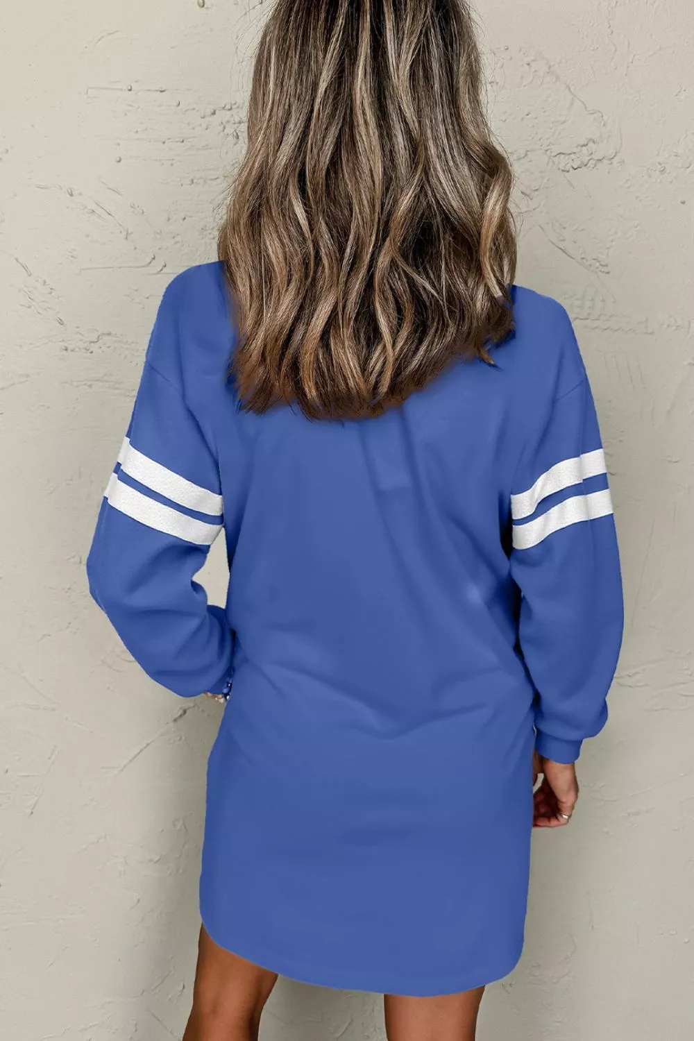Stripe Long Sleeve Casual Sweatshirt Dress - Image 5