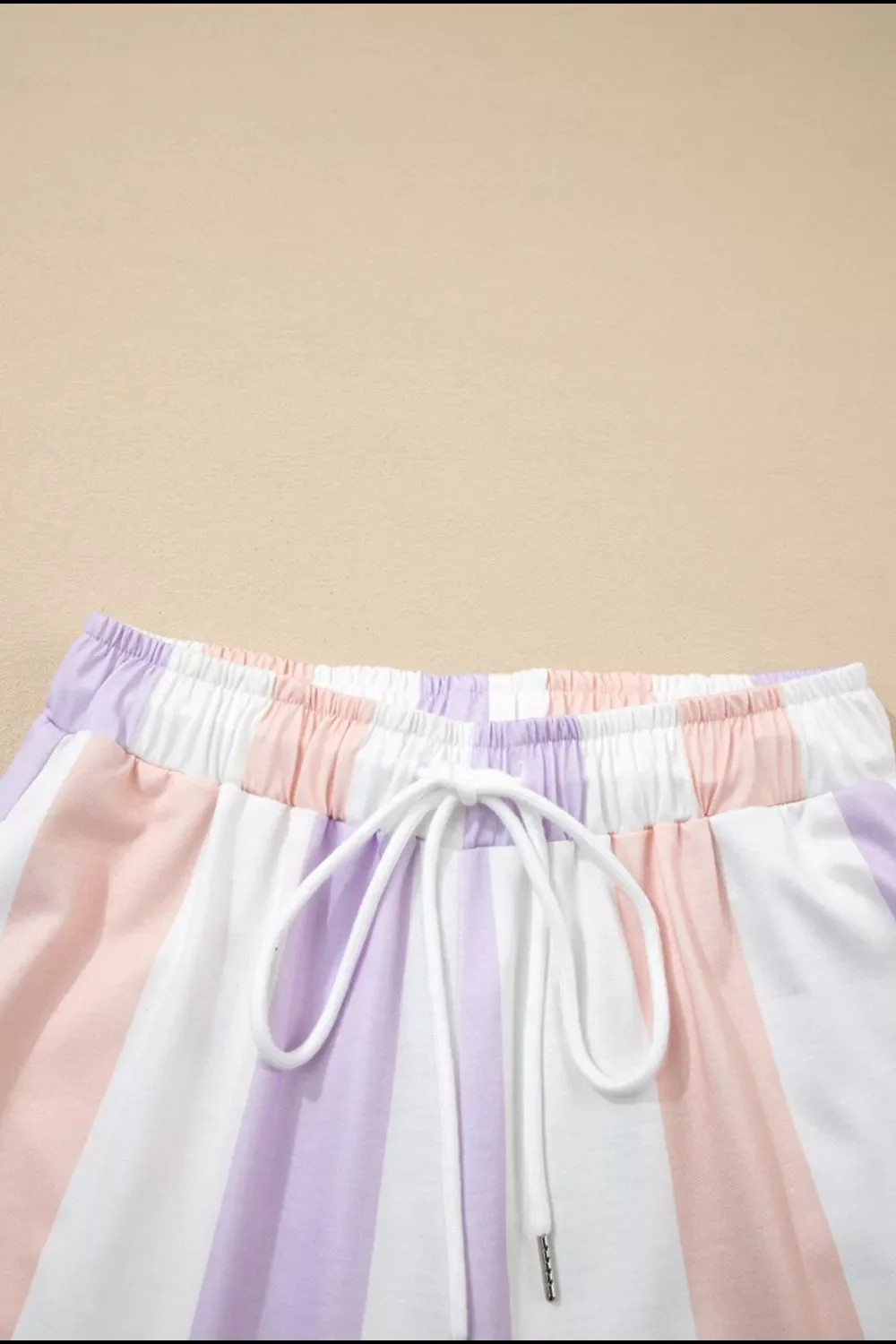 Stripe Multicolored Print Drawstring Loose Pants with Side Pockets - Image 5