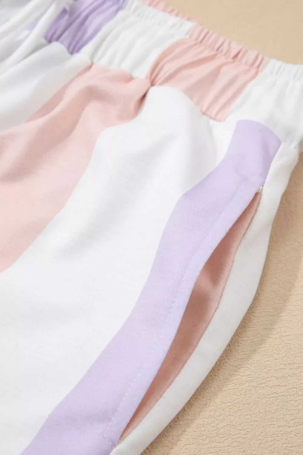 Stripe Multicolored Print Drawstring Loose Pants with Side Pockets - Image 8