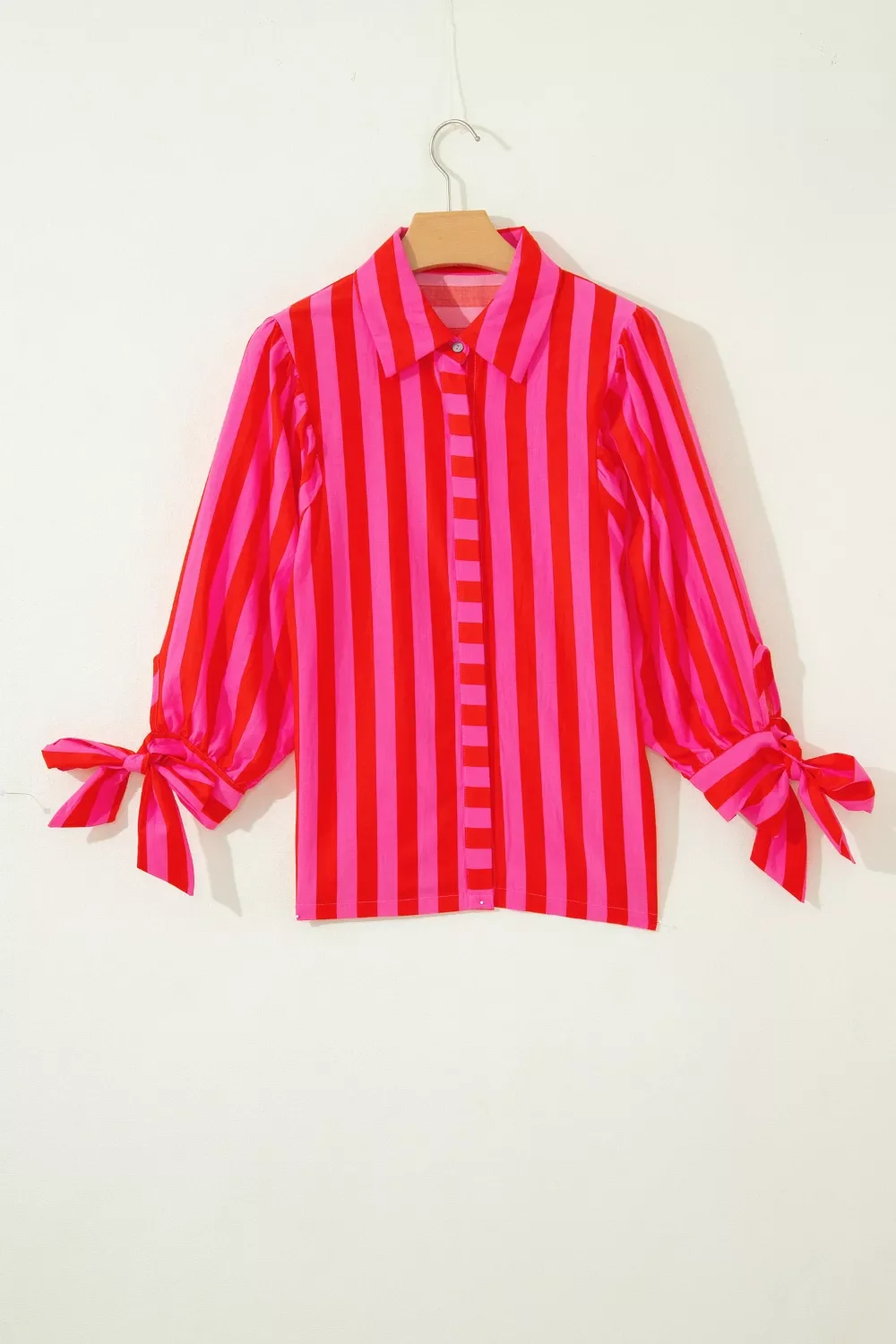 Stripe Puff Sleeve Blouse - Image 3