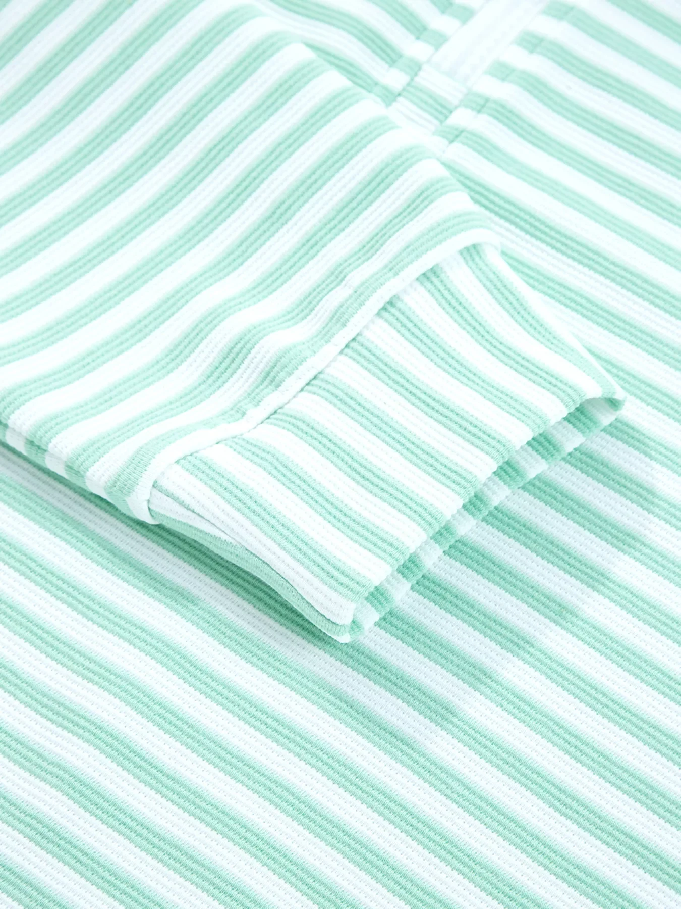 Stripe Quarter Zip Collar Long Sleeve Top - Image 18