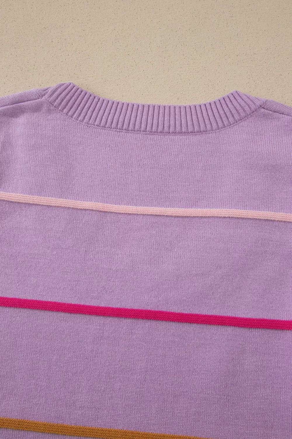 Stripe Round Neck Knitted Sweater Tank - Image 6
