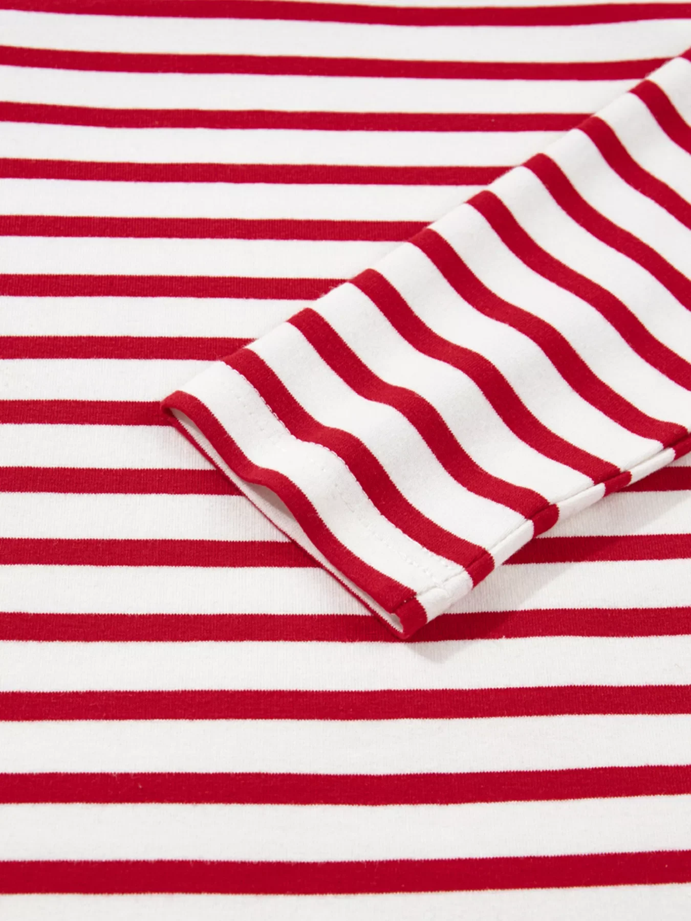 Stripe Round Neck Ruffle Trim Long Sleeve Top - Image 8