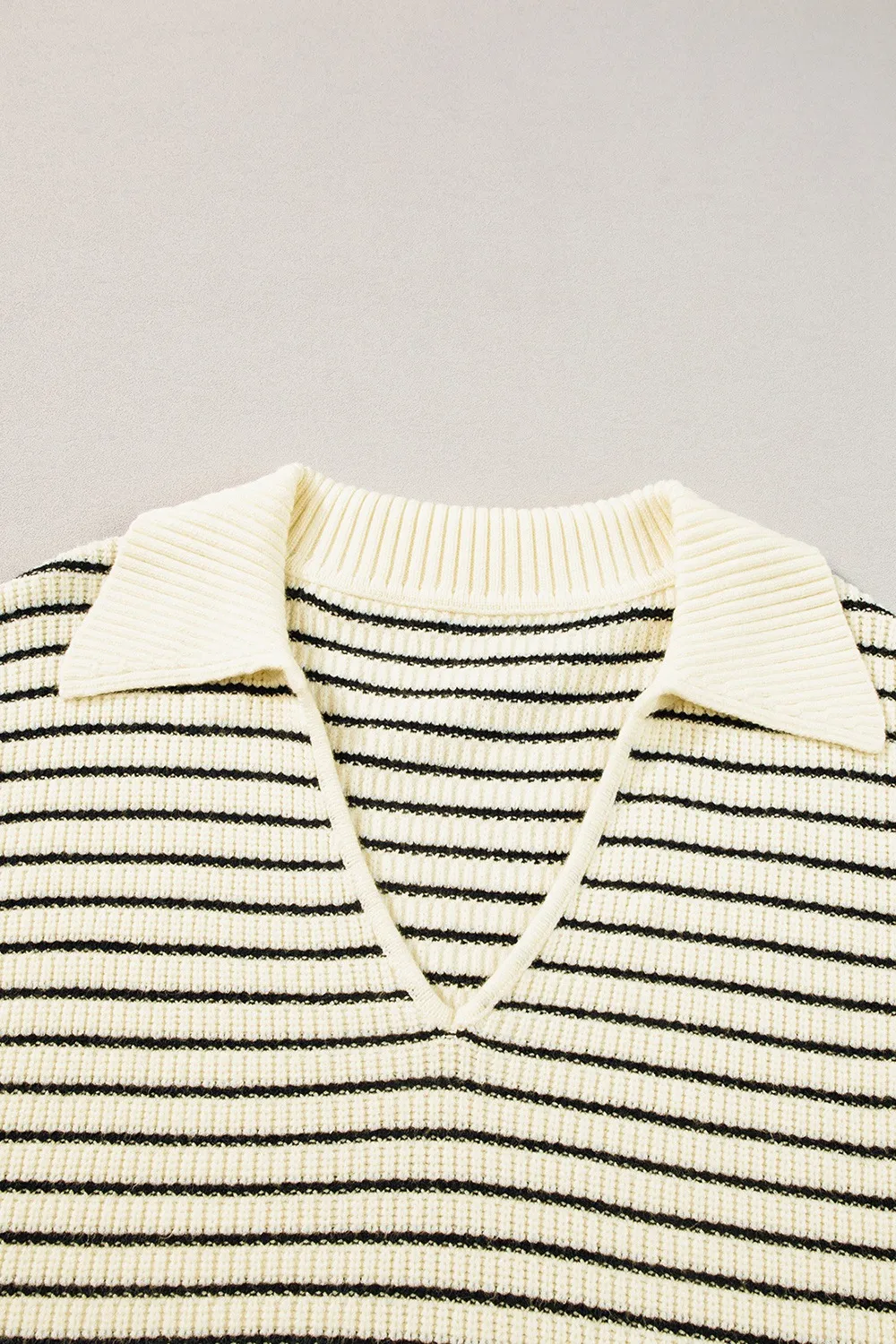 Stripe Turn-Down Johnny Collar Sweater Vest - Image 9