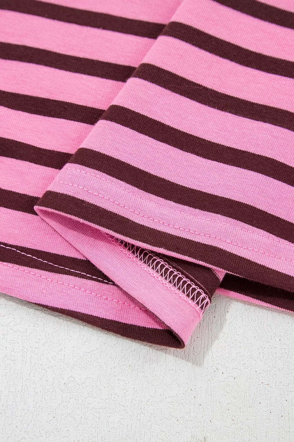 Stripe V Neck Drop Shoulder Long Sleeve Top - Image 13