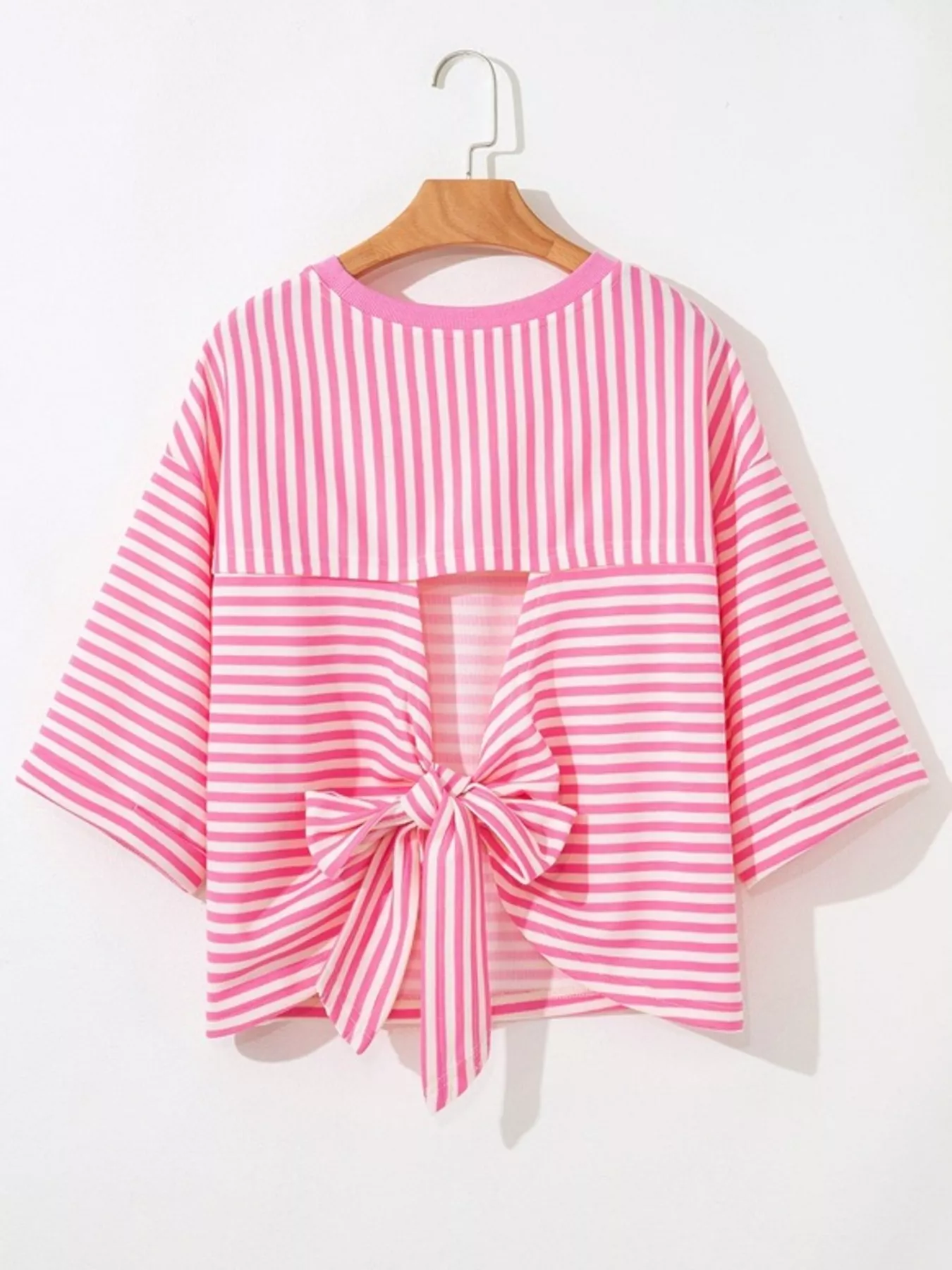 Striped Back Bow Tie T-Shirt - Image 6