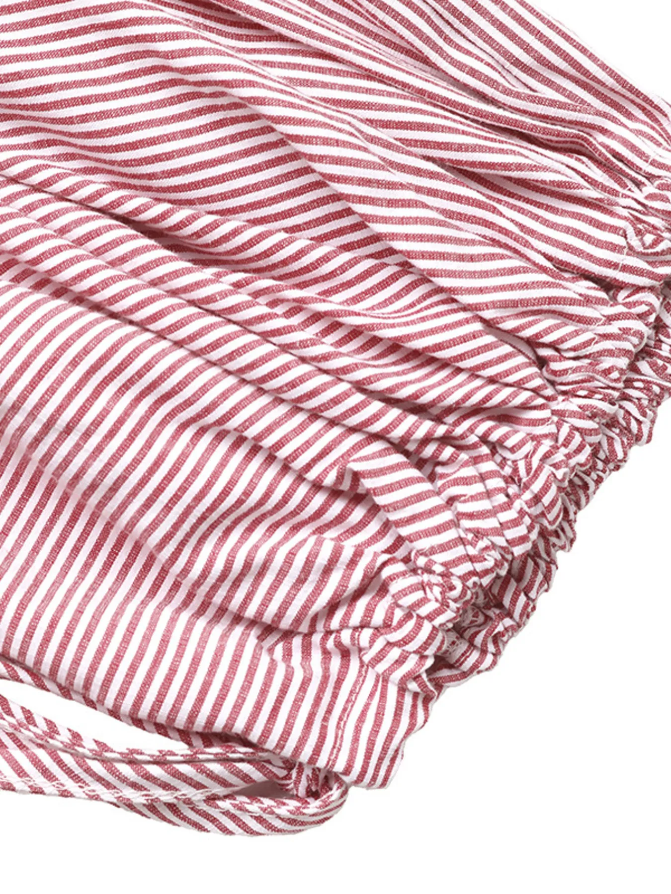 Striped Balloon Sleeve Button-Up Shirt - Image 8