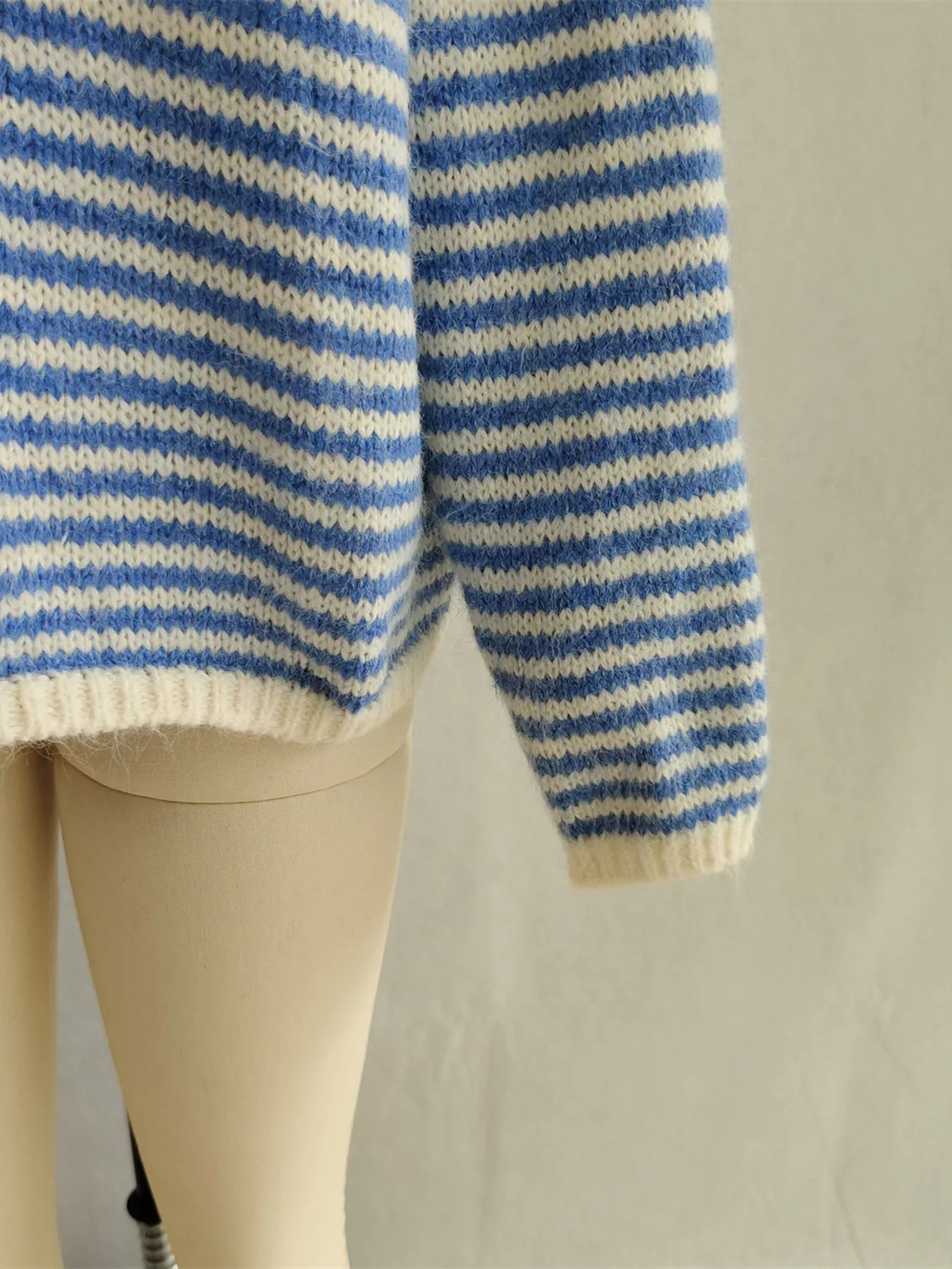 Striped Button Detail Long Sleeve Sweater - Image 15