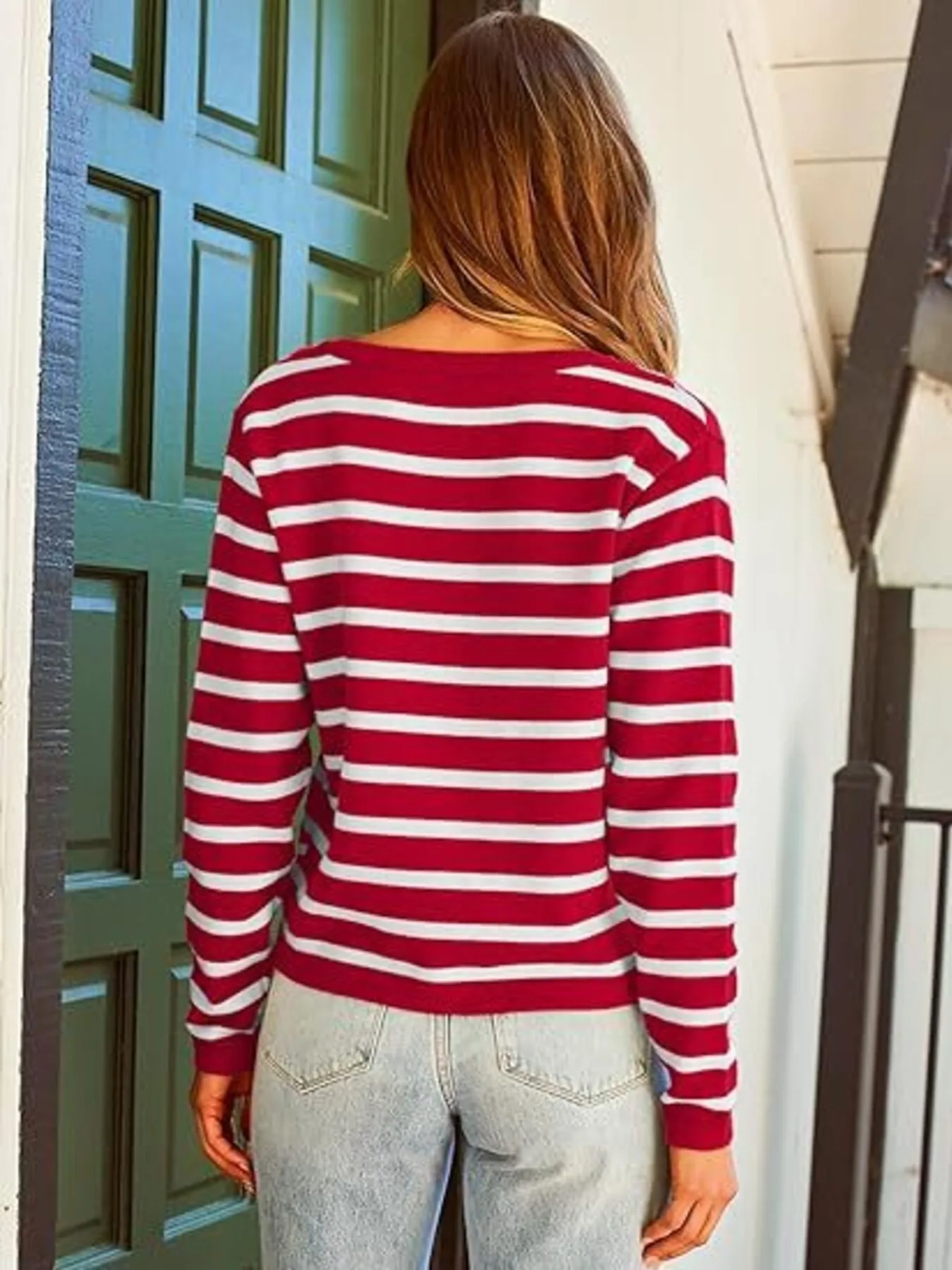 Striped Button-Up Cardigan - Image 11