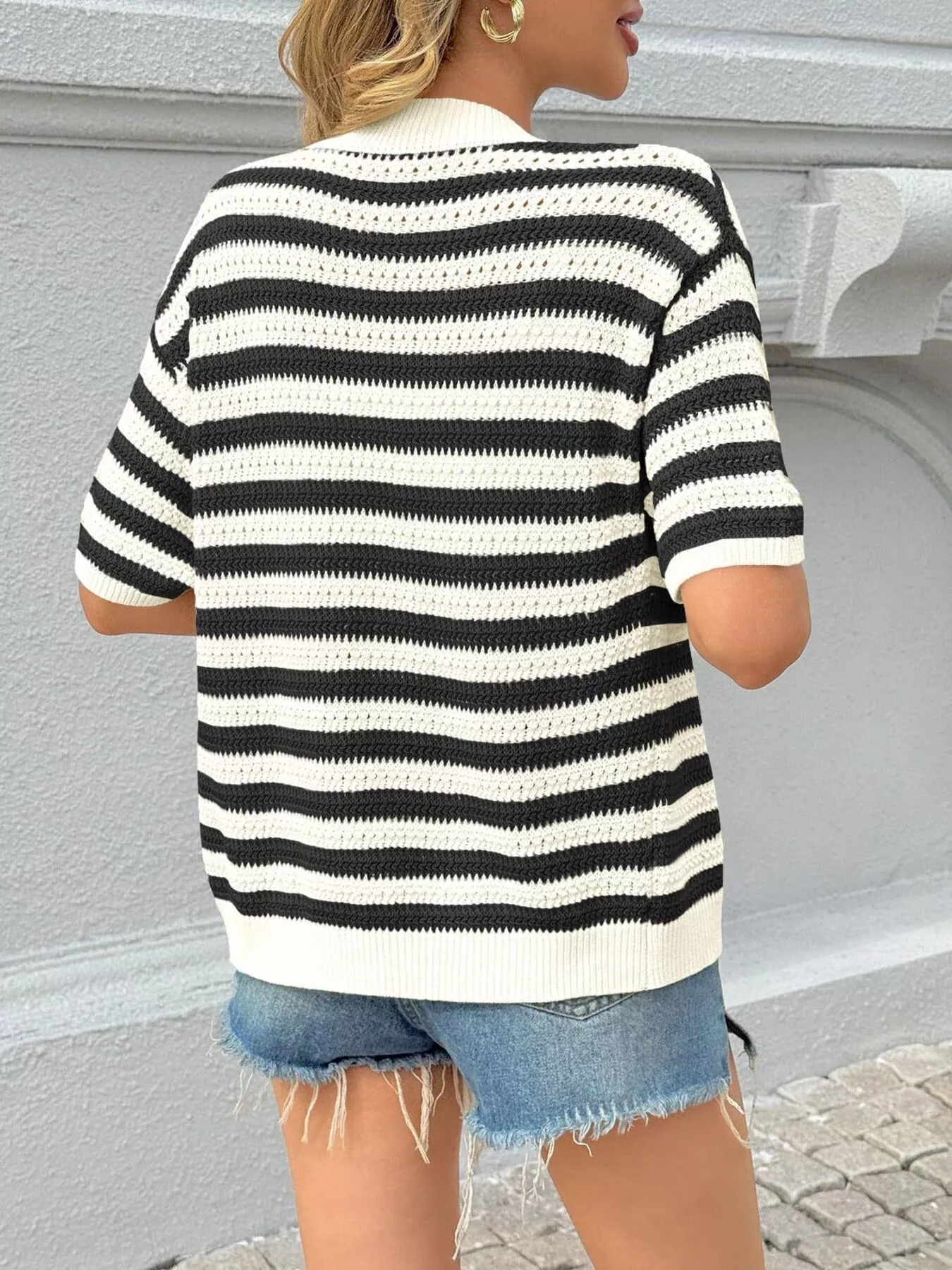 Striped Button Up Cardigan - Image 14