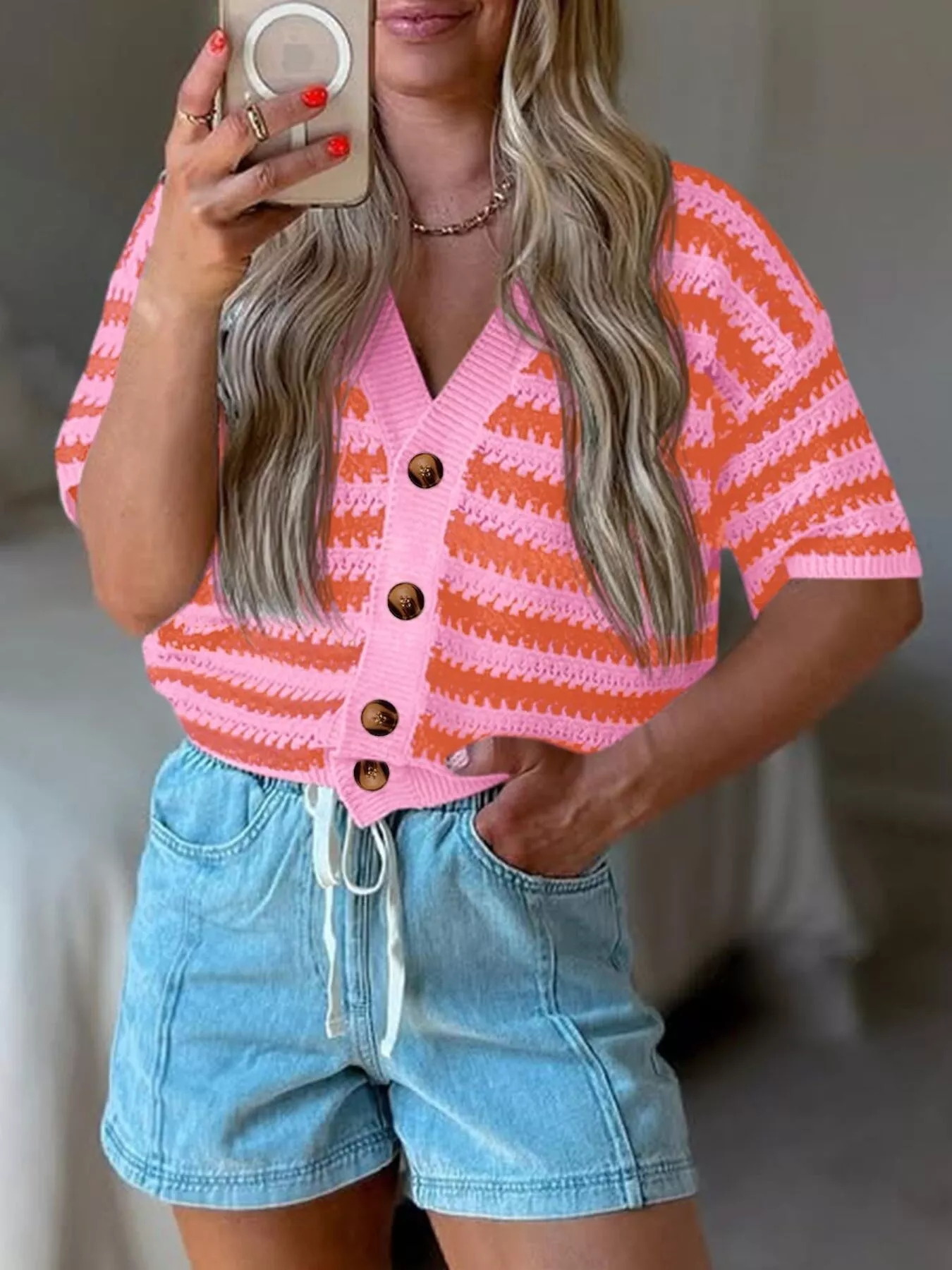 Striped Button Up Cardigan - Image 2