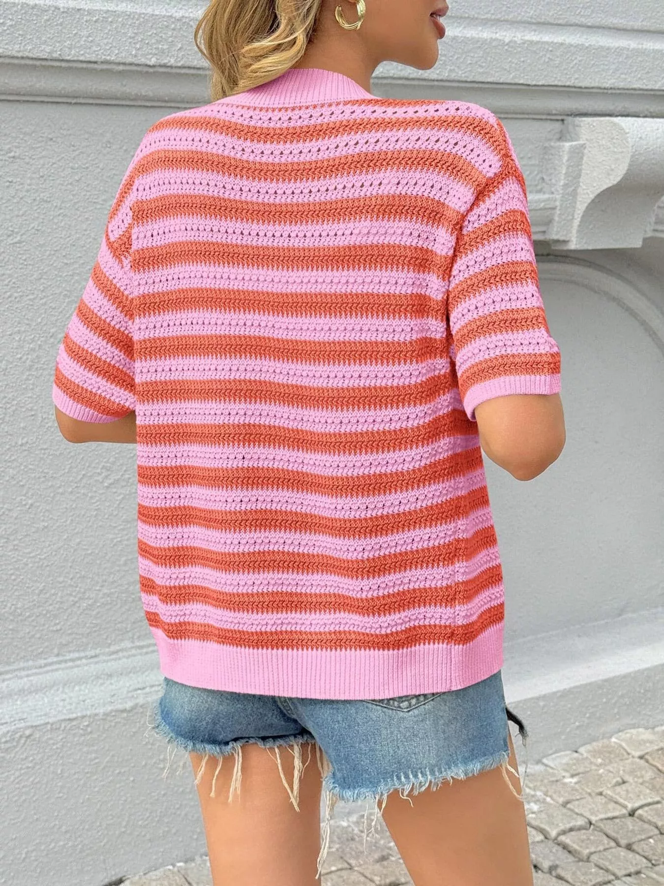 Striped Button Up Cardigan - Image 5