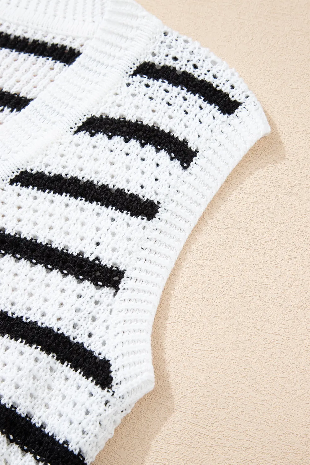 Striped Button-Up Knit Sweater Vest - Image 21