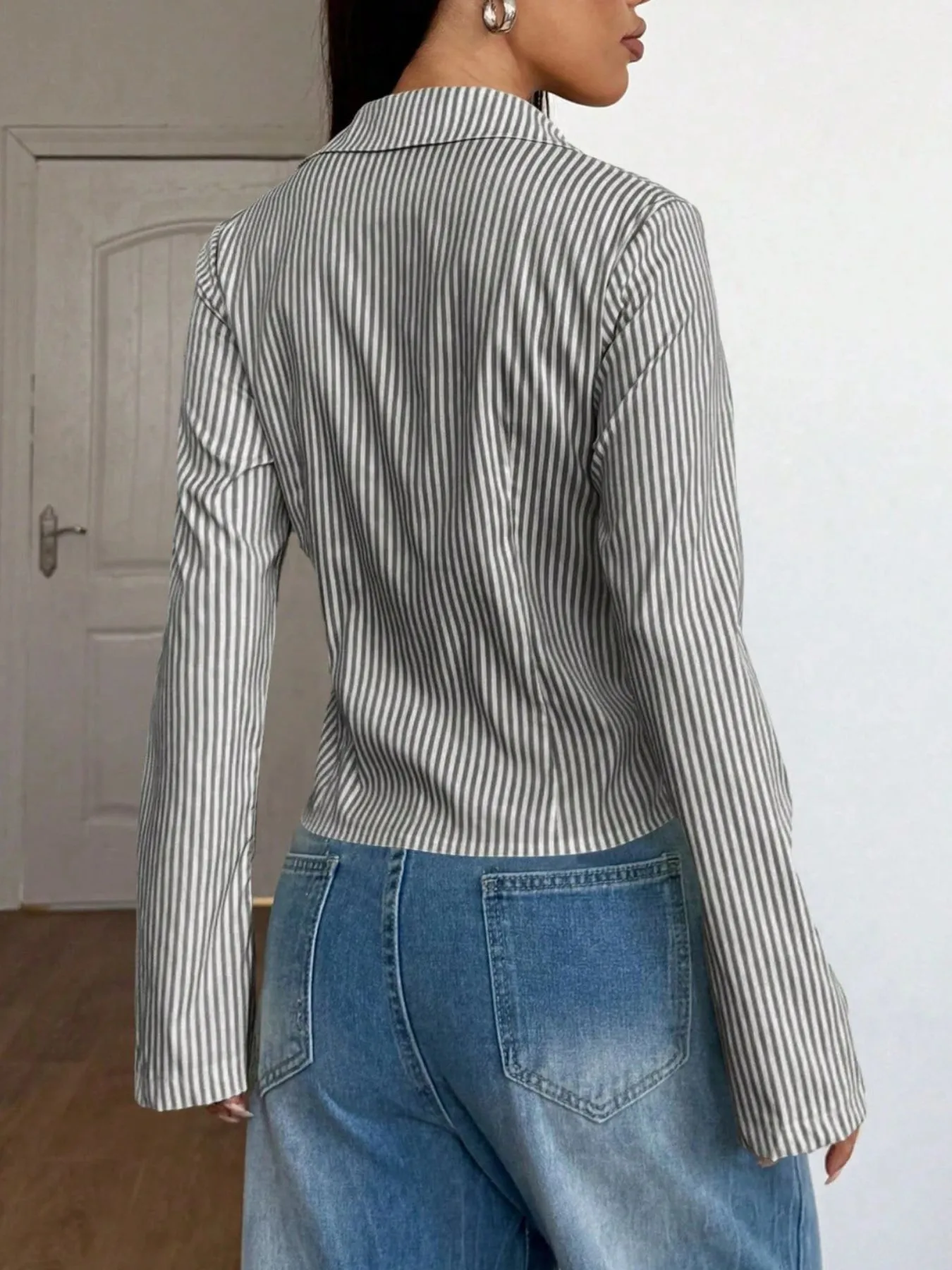 Striped Button Up Long Sleeve Shirt - Image 18